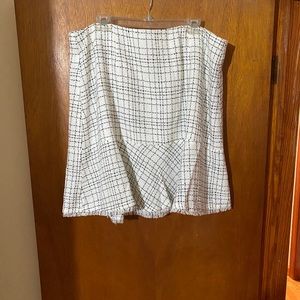 White tweed print skirt .  From ELOQUII (16)